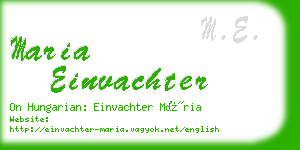 maria einvachter business card